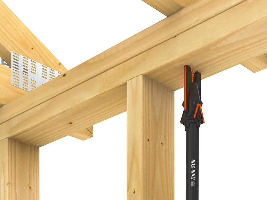 Truss rafter offset from stud.