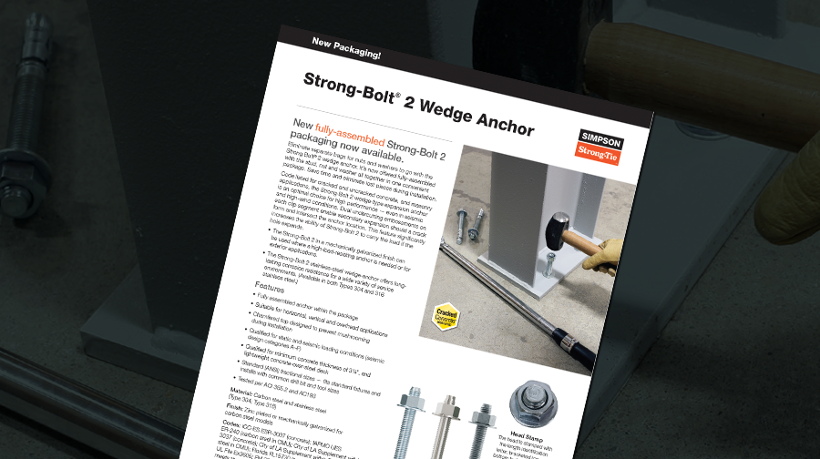 Strong-Bolt® 2 Wedge Anchor Flier — Fully Assembled Option: Zinc, SS, MG