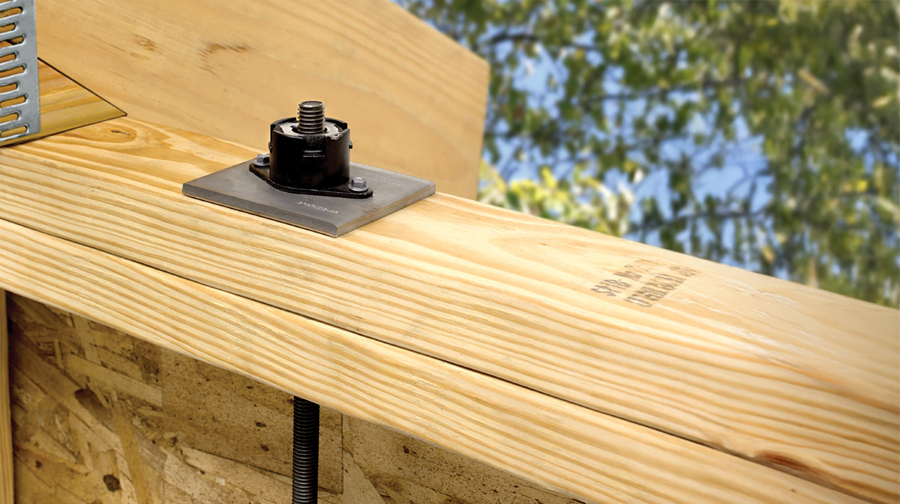 Anchor Tiedown System (ATS) installed within wooden framing system.