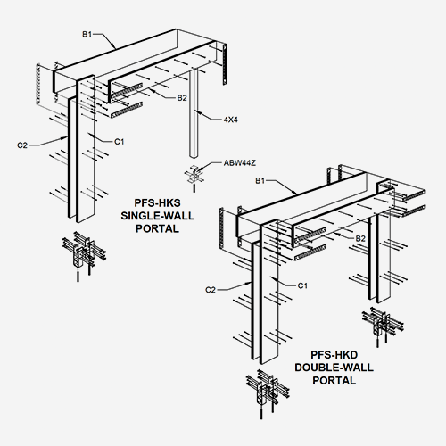 Close up of image on detail sheet for PFS Single-wall and double-wall portal.