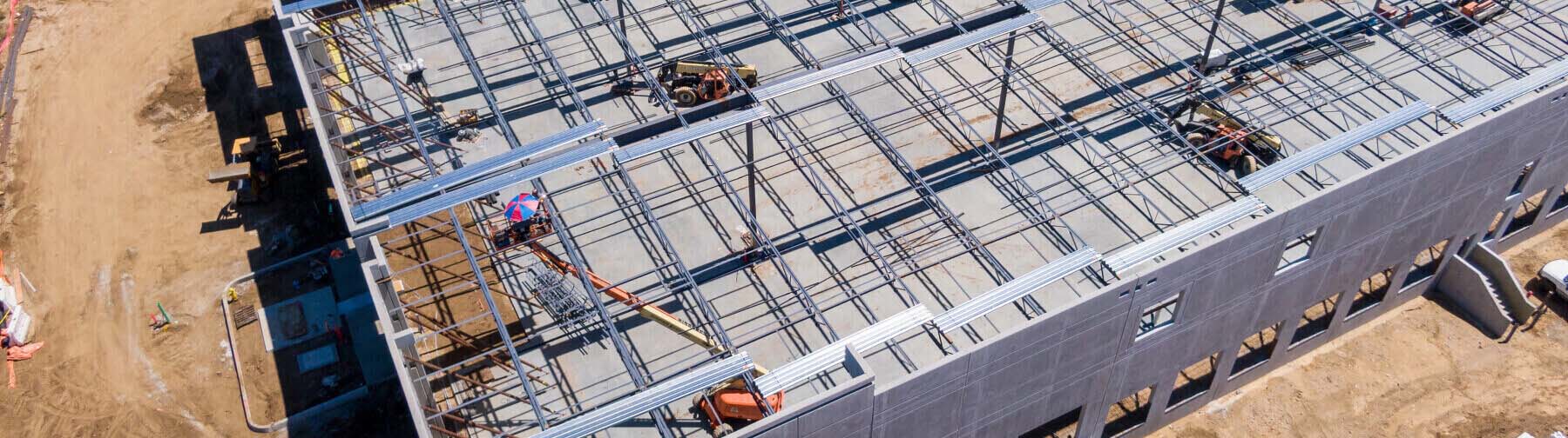 Overhead view of tilt-wall construction.