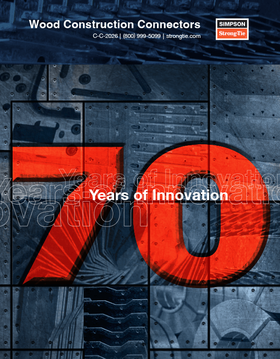 Cover of the 2026 Wood Construction Connectors Catalog (C-C-2026)